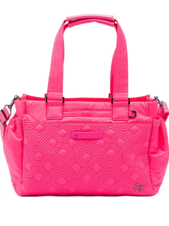 lug Handbags - Lug Dilly Dally Hot Pink Quilted Convertible Tote Bag NWOT Barbie Travel Pockets